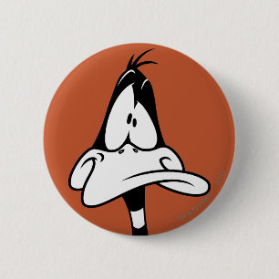 Macaron Rond 5 Cm Visage de DAFFY DUCK™ Confus