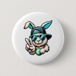 Macaron Rond 5 Cm Visage de Lapin avec Lunettes de Soleil pour Garço