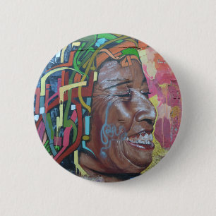 Macaron Rond 5 Cm Visage de l'oeuvre de graffiti