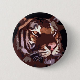 Macaron Rond 5 Cm Visage de tigre