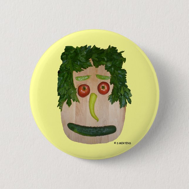 Macaron Rond 5 Cm Visage de Veggie (Devant)