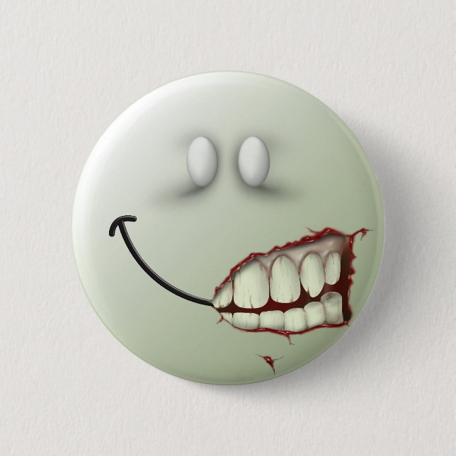 Macaron Rond 5 Cm Visage de zombi (Devant)