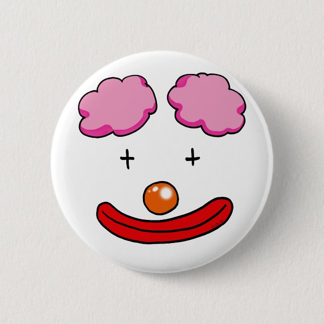 Macaron Rond 5 Cm Visage drôle de clown (Devant)