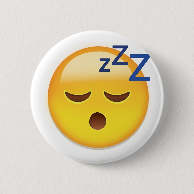Macaron Rond 5 Cm Visage Emoji de sommeil (Devant)