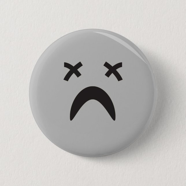 Macaron Rond 5 Cm visage goth emo (Devant)