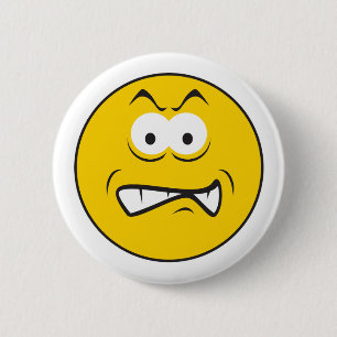 Macaron Rond 5 Cm Visage grognon en colère