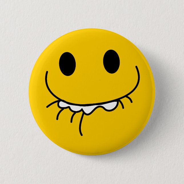 Macaron Rond 5 Cm Visage jaune riant supprimé (Devant)
