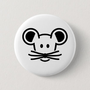 Macaron Rond 5 Cm Visage mignon de tête de souris