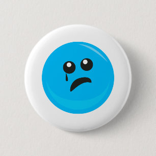 Macaron Rond 5 Cm Visage mignon de tristesse en pleurs