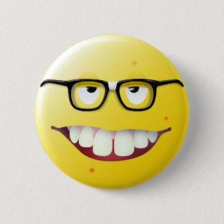 Macaron Rond 5 Cm Visage nerd