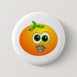 Macaron Rond 5 Cm Visage orange
