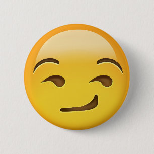Macaron Rond 5 Cm Visage souriant d'un air affecté Emoji