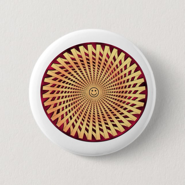 Macaron Rond 5 Cm Visage souriant hypnotique (Devant)