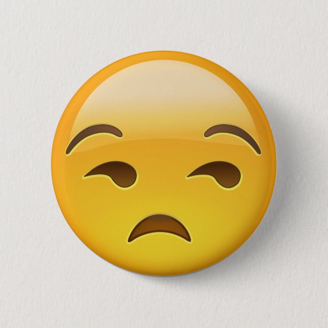 Macaron Rond 5 Cm Visage Unamused Emoji (Devant)