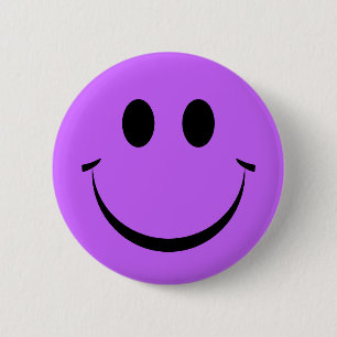 Macaron Rond 5 Cm Visage violet joyeux mignon