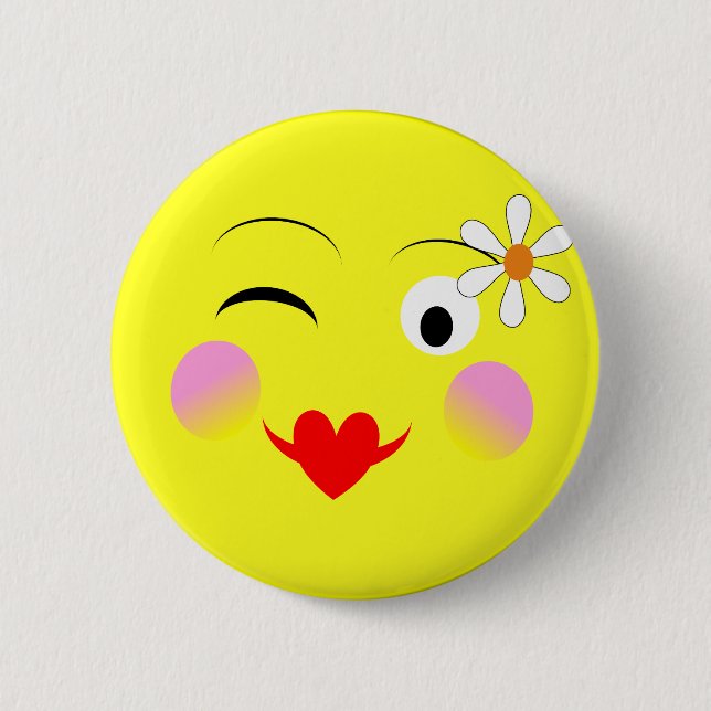 Macaron Rond 5 Cm Visages amusants mignon émotionnel (Devant)