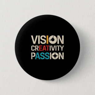 Macaron Rond 5 Cm Vision Créativité Pion Funny Graphiste Art