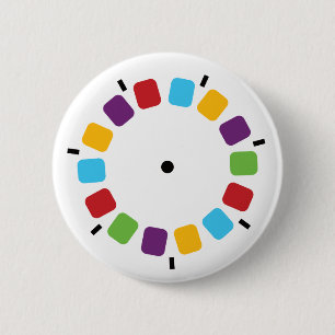 Macaron Rond 5 Cm Visualiseur coloré Reel Retro Moderne