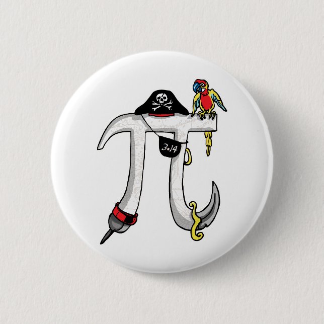 Macaron Rond 5 Cm Vitesse de jour du pirate pi (Devant)