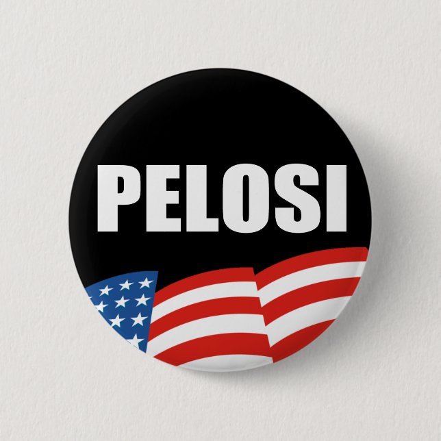 Macaron Rond 5 Cm Vitesse d'élection de NANCY PELOSI (Devant)