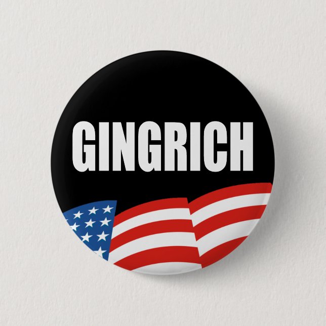 Macaron Rond 5 Cm Vitesse d'élection de NEWT GINGRICH (Devant)