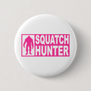 Macaron Rond 5 Cm Vitesse drôle de CHASSEUR de SQUATCH trouvant
