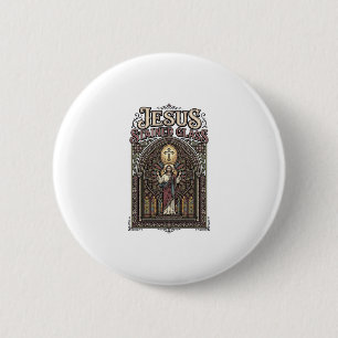 Macaron Rond 5 Cm Vitraux de Jésus Vitraux de Jésus Cathédrale