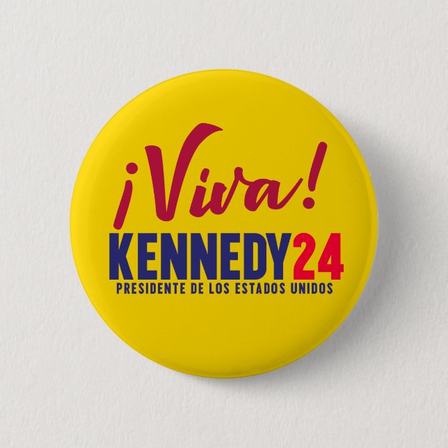 Macaron Rond 5 Cm ¡Viva ! Bouton Kennedy (Devant)