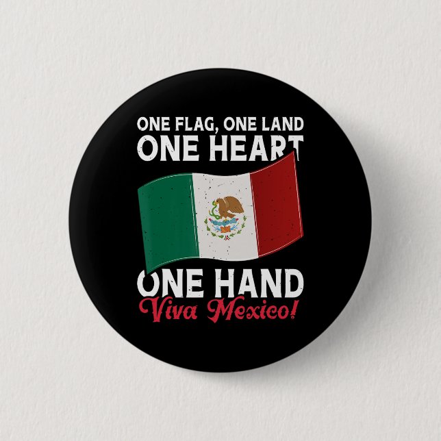 Macaron Rond 5 Cm Viva Mexico - Mexique Drapeau de l'indépendance me (Devant)