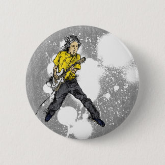 Macaron Rond 5 Cm VIVANT ! Guitare électrique