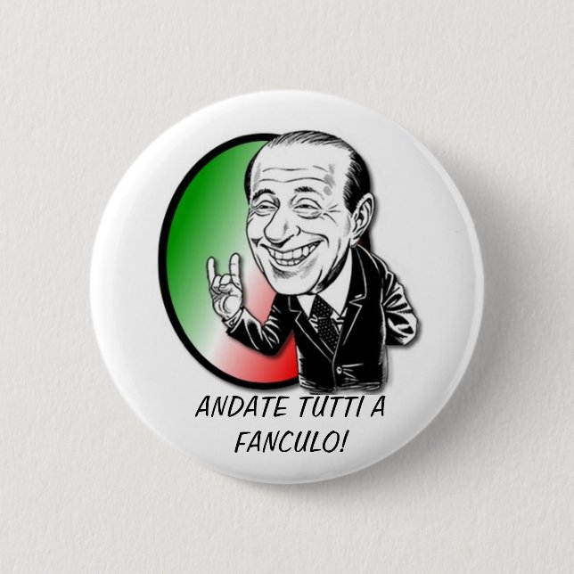 MACARON ROND 5 CM VIVATS BERLUSCONI ! (Devant)