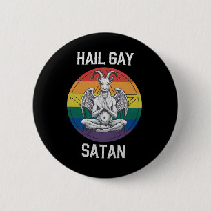 Macaron Rond 5 Cm Vive Gay Satan Drôle Gothique Gothique Chèvre LGBT
