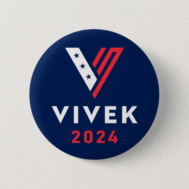Macaron Rond 5 Cm Vivek 2024 élection présidentielle de Ramaswamy (Devant)