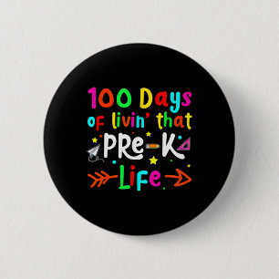 Macaron Rond 5 Cm Vivre 100 Jours D'École Pré K Vie Enseignants Garç