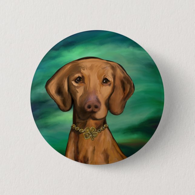 Macaron Rond 5 Cm Vizsla (Devant)