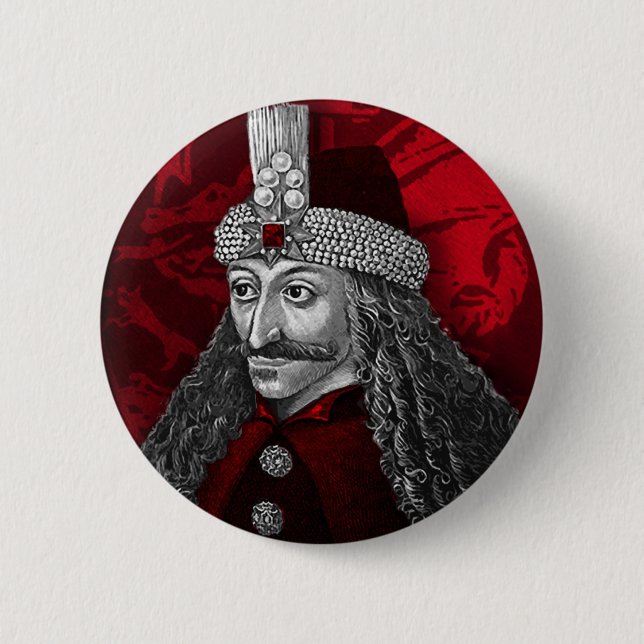 Macaron Rond 5 Cm Vlad Dracula gothique (Devant)