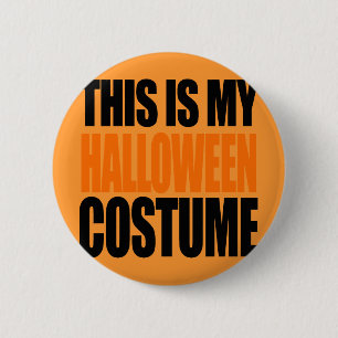 Macaron Rond 5 Cm VOICI MON COSTUME HALLOWEEN (orange)