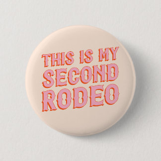 Macaron Rond 5 Cm Voici My Second Rodeo (vieilles lettres occidental