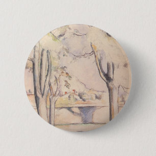 Macaron Rond 5 Cm Voir à travers les arbres par Paul Cezanne, Art Vi