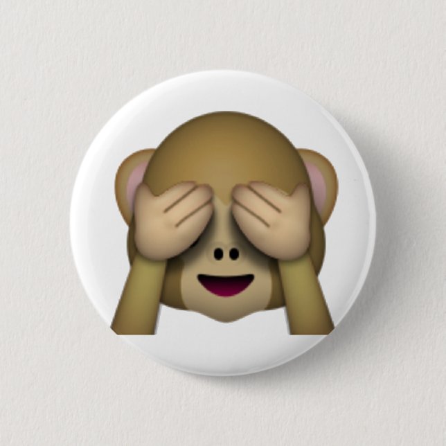 Macaron Rond 5 Cm Voir No Evil Monkey - Emoji (Devant)