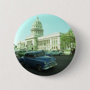 Macaron Rond 5 Cm Voiture classique La Havane Cuba