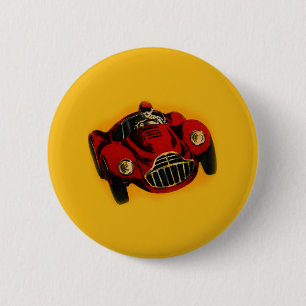 Macaron Rond 5 Cm Voiture de course automobile jaune rouge