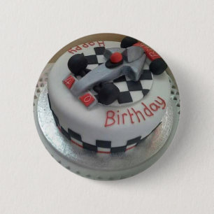 Macaron Rond 5 Cm voiture de course d'anniversaire heureuse