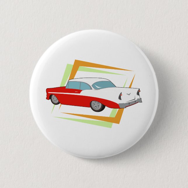 Macaron Rond 5 Cm Voiture vintage (Devant)