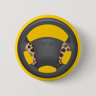 Macaron Rond 5 Cm Volant à motif de guépard