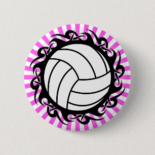 Macaron Rond 5 Cm volley-ball tribal