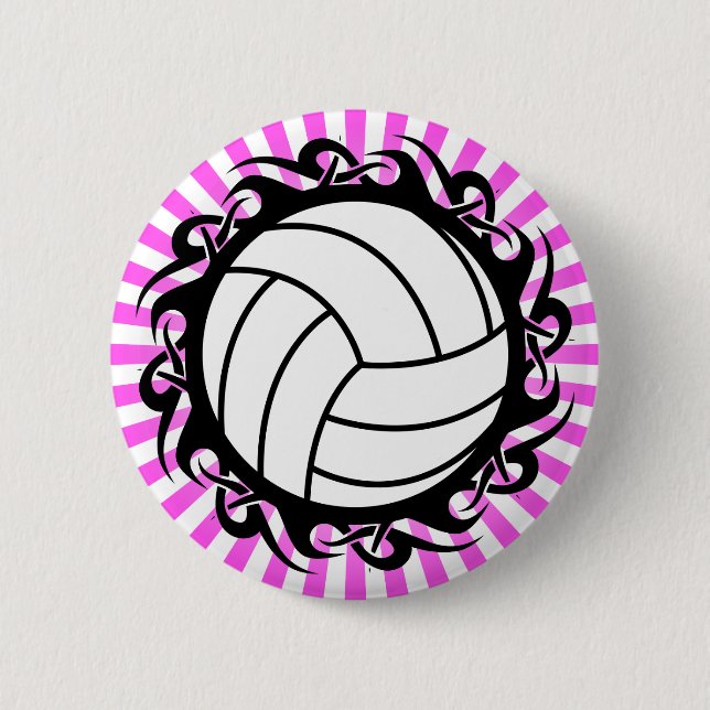 Macaron Rond 5 Cm volley-ball tribal (Devant)