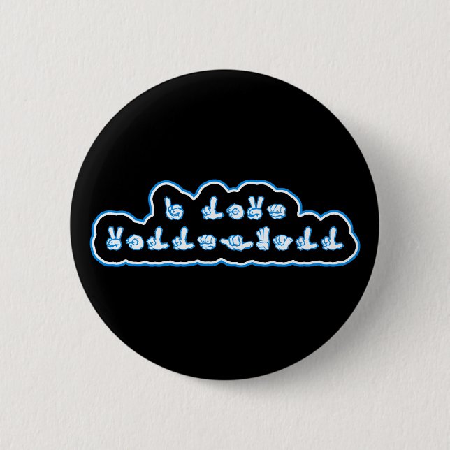 Macaron Rond 5 Cm Volleyball ASL d'amour de VolleyChick I (Devant)