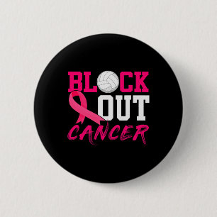 Macaron Rond 5 Cm Volleyball Cancer du sein Sensibilisation Bloquer 