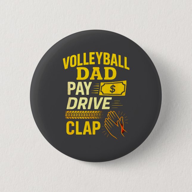 Macaron Rond 5 Cm Volleyball Dad - Funny Proud Father Player  (Devant)